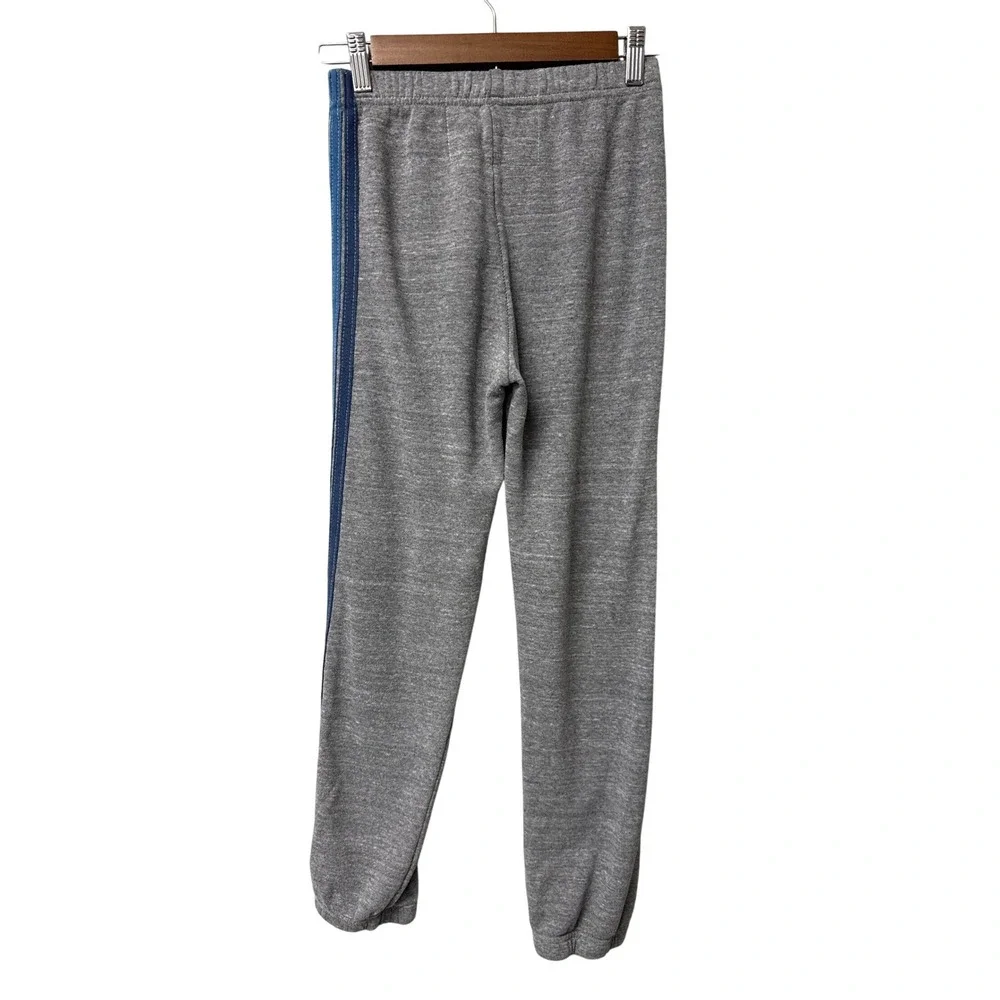 AVIATOR NATION KID'S 5 STRIPE SWEATPANTS GREY/BLUE SIZE 14 ATHLEISURE RETRO EUC
